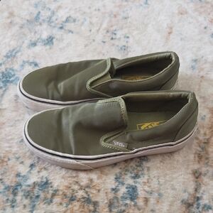 Vans Green Slip-On Loafers Classic Design